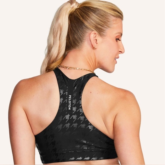 Peloton Black Houndstooth Sports Bra Size S BNWT - Picture 2 of 4